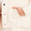 Veste en coton manches longues ivoire femme