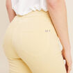 Pantacourt droit taille standard jaune clair femme