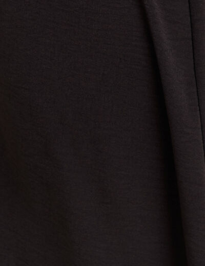 Robe longue fluide col V noir femme