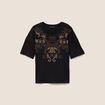 T-shirt col rond manches courtes noir femme
