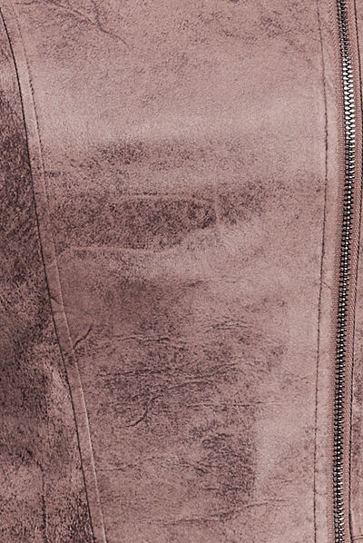 Veste esprit motard zippée taupe femme