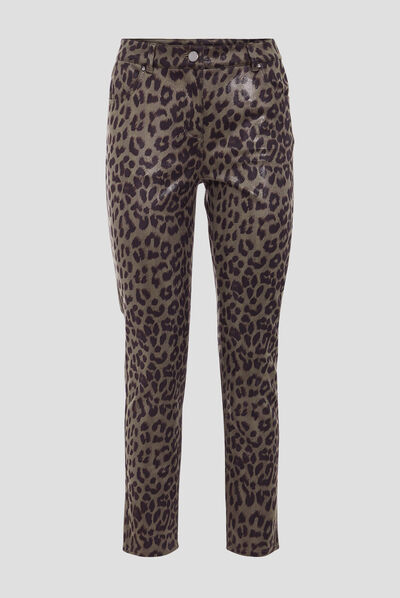Pantalon ajusté vert kaki femme