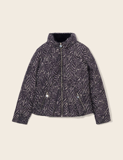Doudoune déperlante droite zippée noir femme