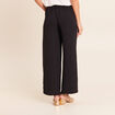Pantalon large 7/8&egrave;me taille haute noir femme