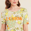 T-shirt manches courtes jaune citron femme