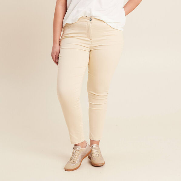Pantalon léger taille standard 7/8ème ivoire femme