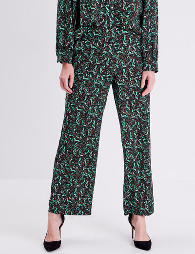 Pantalon flou vert pastel femme