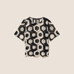 Blouse col rond manches courtes dentelle ecru femme