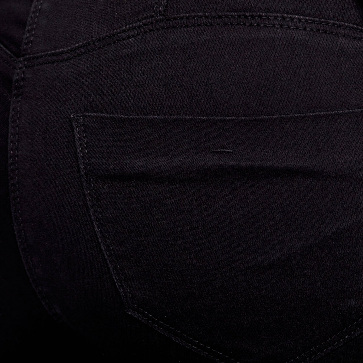 Jean ajusté taille standard 7/8ème noir femme