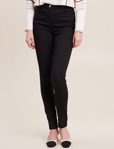 Pantalon léger taille haute long noir femme