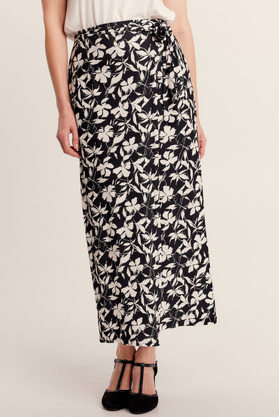 Jupe longue droite noir femme