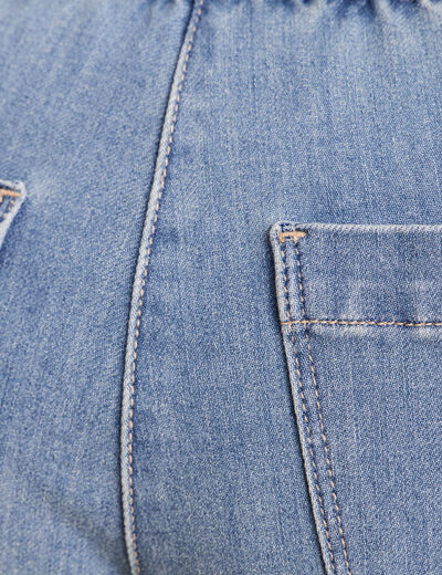 Pantacourt coupe mom denim double stone femme