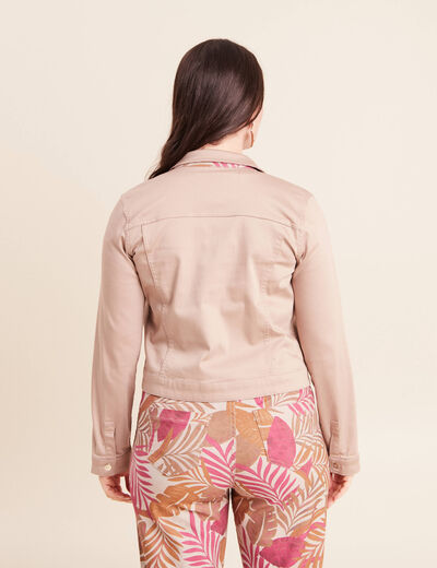 Veste cintr&eacute;e r&eacute;versible manches longues marron femme