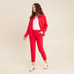 Pantalon flou ceinturé rouge femme