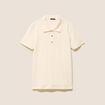 Polo jacquard manches courtes ecru femme