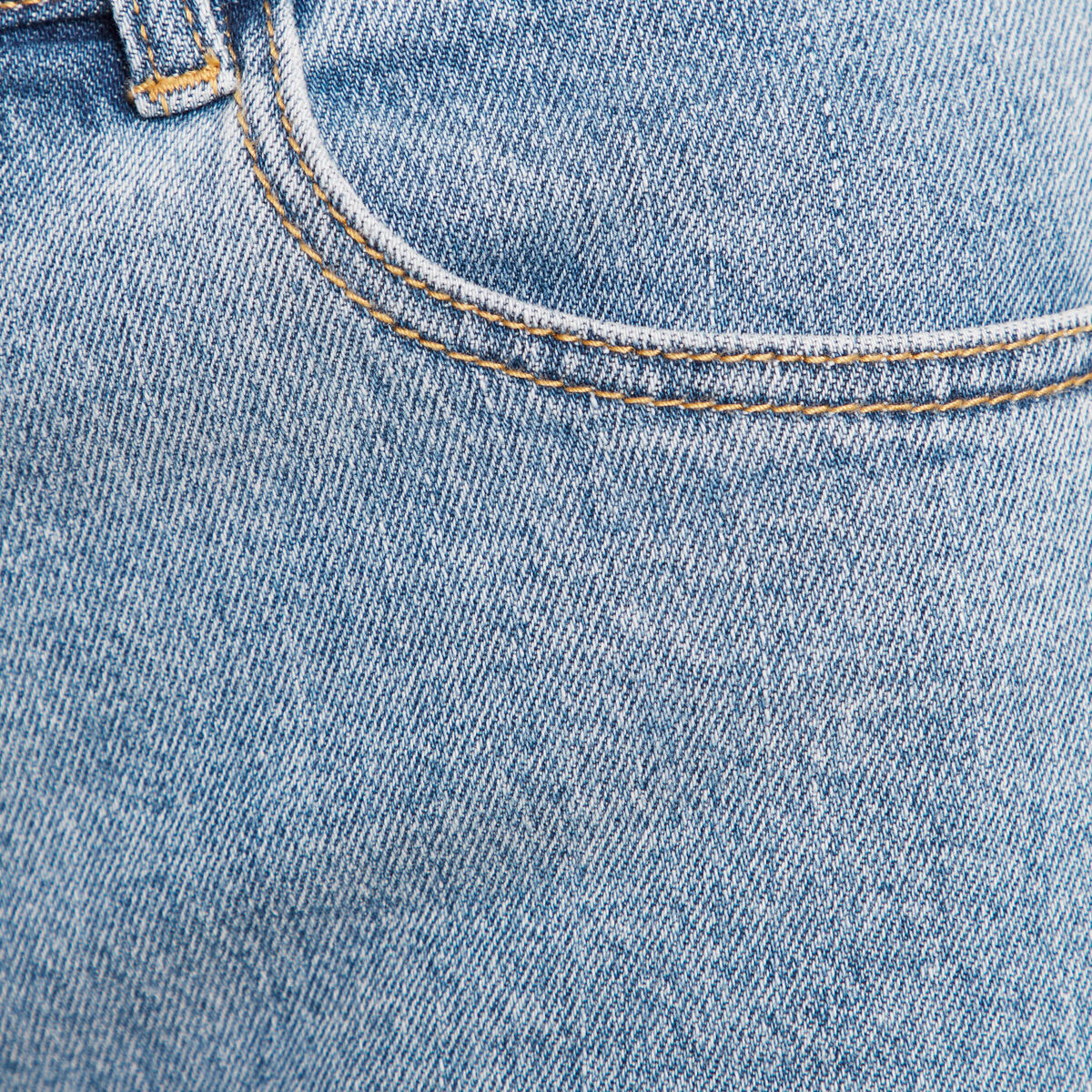 Short large taille haute en jean denim double stone femme