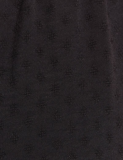 Pantalon flou droit 7/8ème noir femme