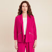 Veste fluide col châle rose fushia femme