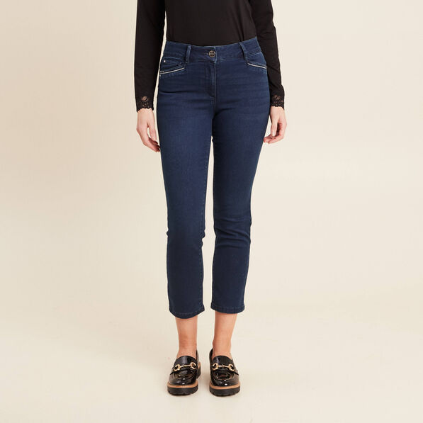 Jean droit taille standard denim brut femme