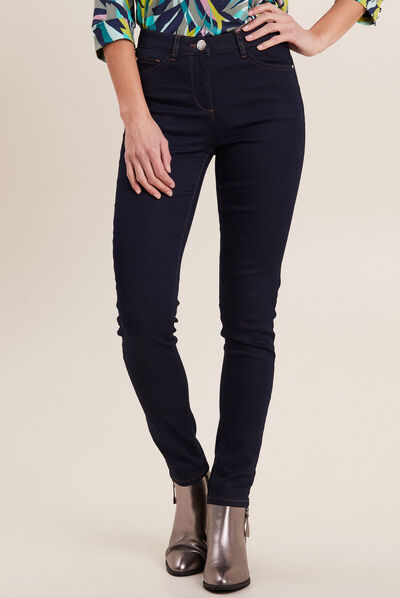 Pantalon léger taille standard long denim brut femme