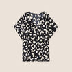 Blouse fluide manches courtes noir femme