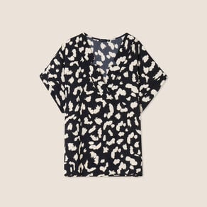 blouse fluide manches courtes noir femme Blouse fluide manches courtes noir femme