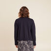 Veste droite réversible bleu foncé femme