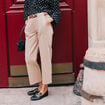Pantalon cargo taille haute sable femme