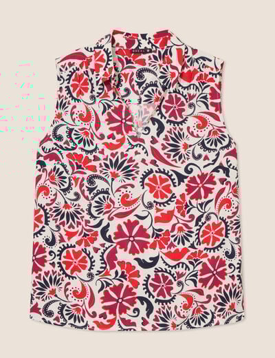 Blouse sans manches blanc femme