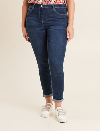 Jean coupe ajust&eacute;e 7/8&egrave;me denim brut femme