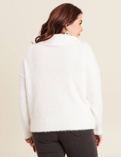 Pull manches longues ecru femme