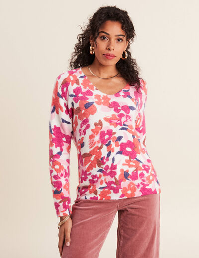 Pull manches longues blanc femme