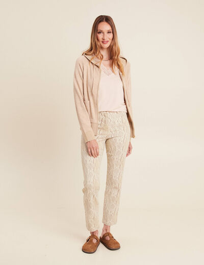 T-shirt thermo-douceur manches longues beige femme