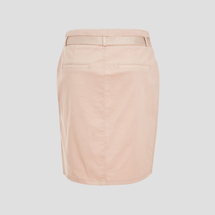 Jupe droite ceinturée sable femme