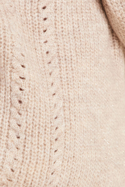 Pull manches longues beige femme