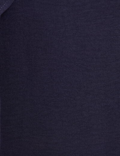 Jupe droite ceinturée bleu foncé femme