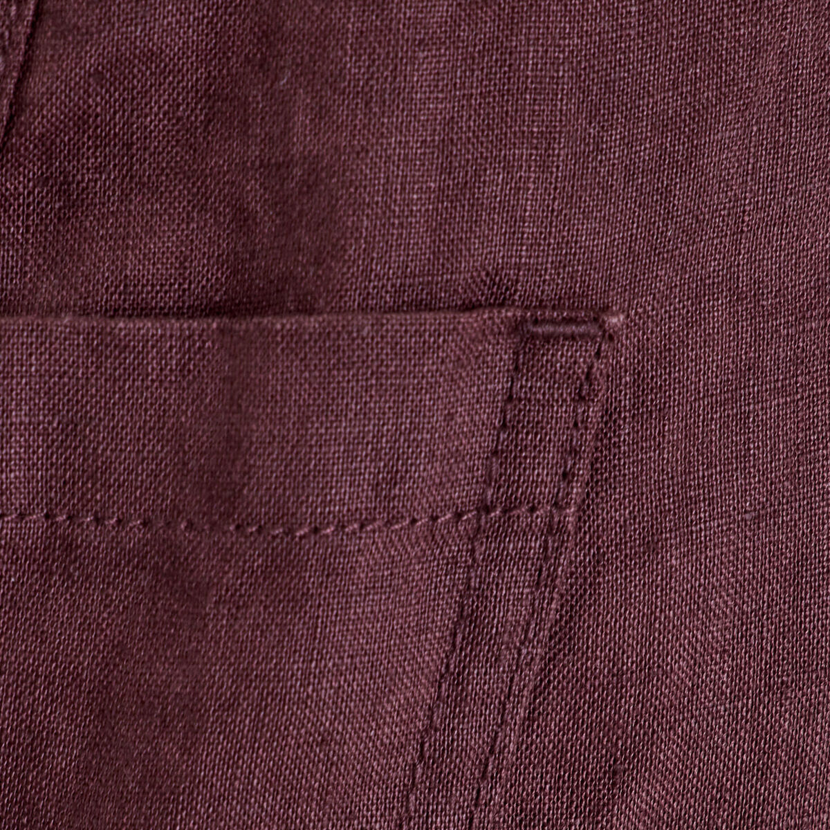 Pantalon battle en lin marron fonc&eacute; femme