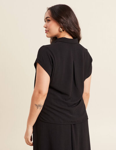 Blouse manches courtes noir femme