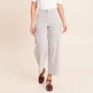 Pantalon large taille haute bleu femme
