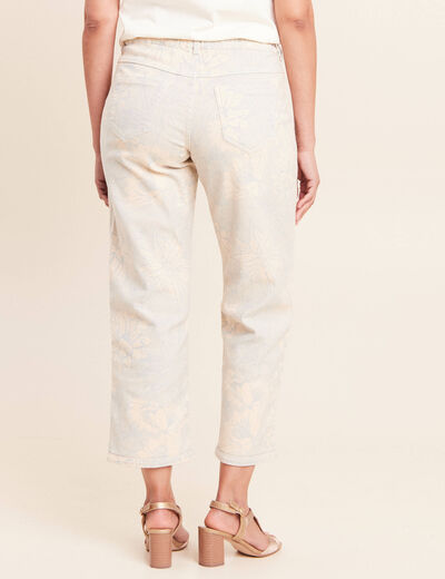 Jean r&eacute;versible droit 7/8&egrave;me beige femme