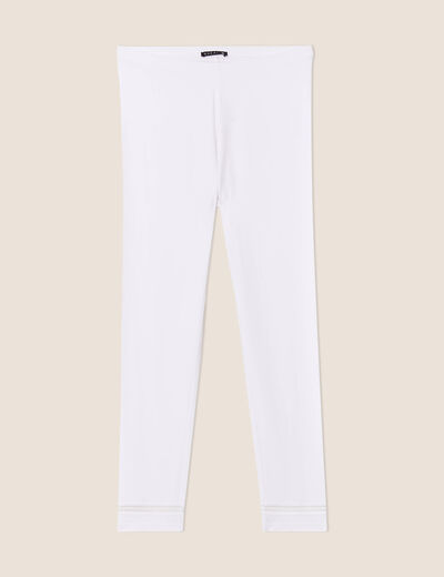 Pantalon legging 7/8&egrave;me blanc femme