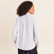 Chemise droite fluide manches longues bleu femme