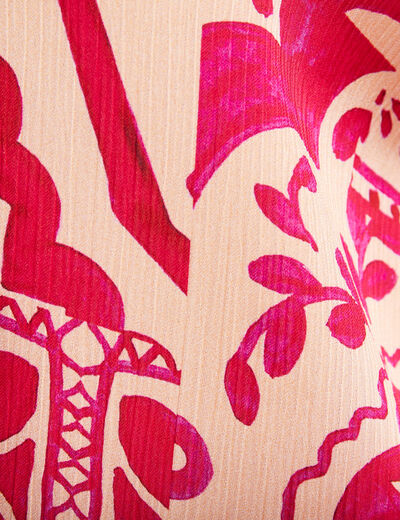 Kimono imprimé rose fushia femme