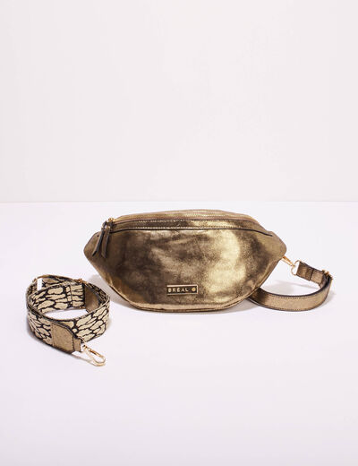 Sac banane 2 bandoulières couleur cuivre femme