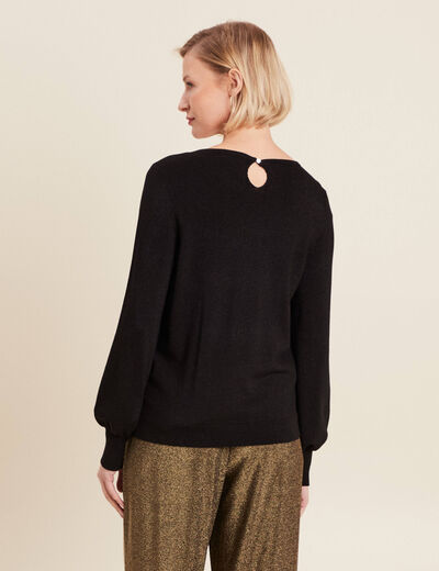Pull manches longues noir femme