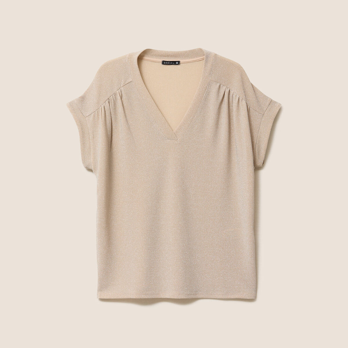 T-shirt manches courtes couleur or femme