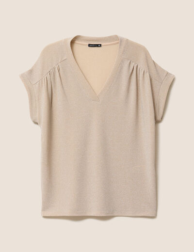 T-shirt manches courtes couleur or femme