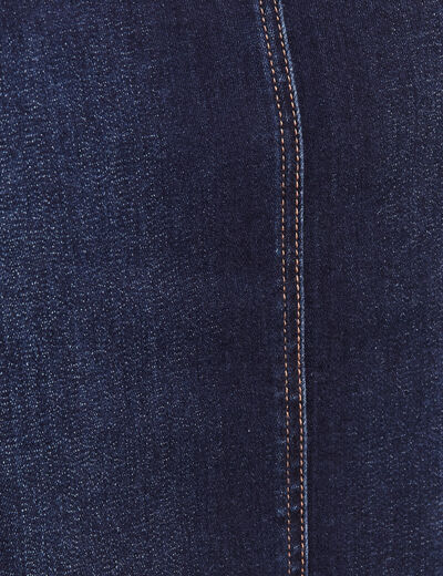 Jupe longue droite en jean denim brut femme