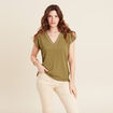 T-shirt manches courtes vert kaki femme