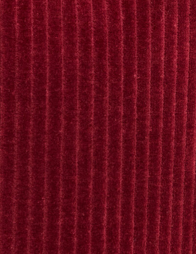 Pantalon large velours bordeaux femme